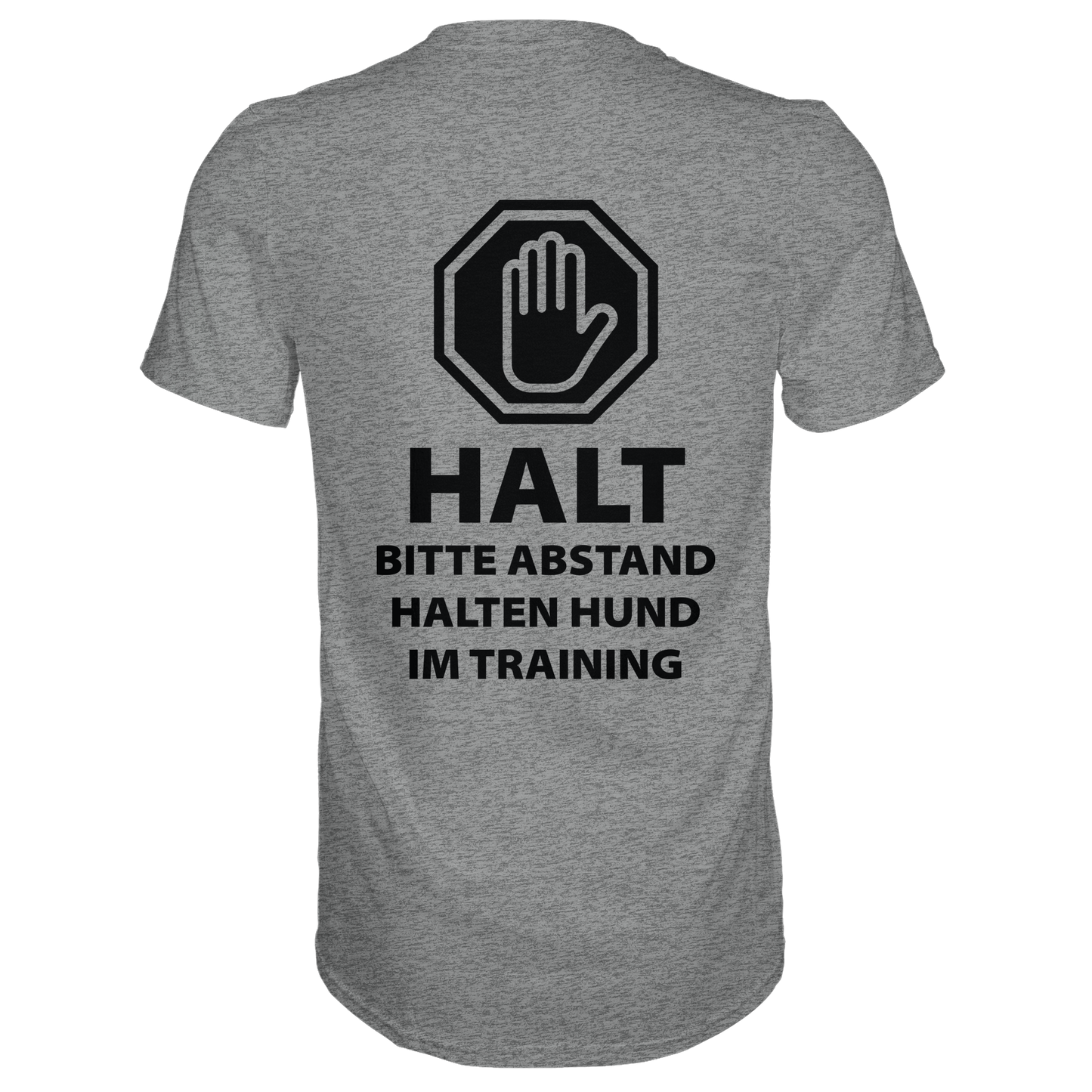 HALT Abstand halten, Hund im Training Premium Unisex Shirt
