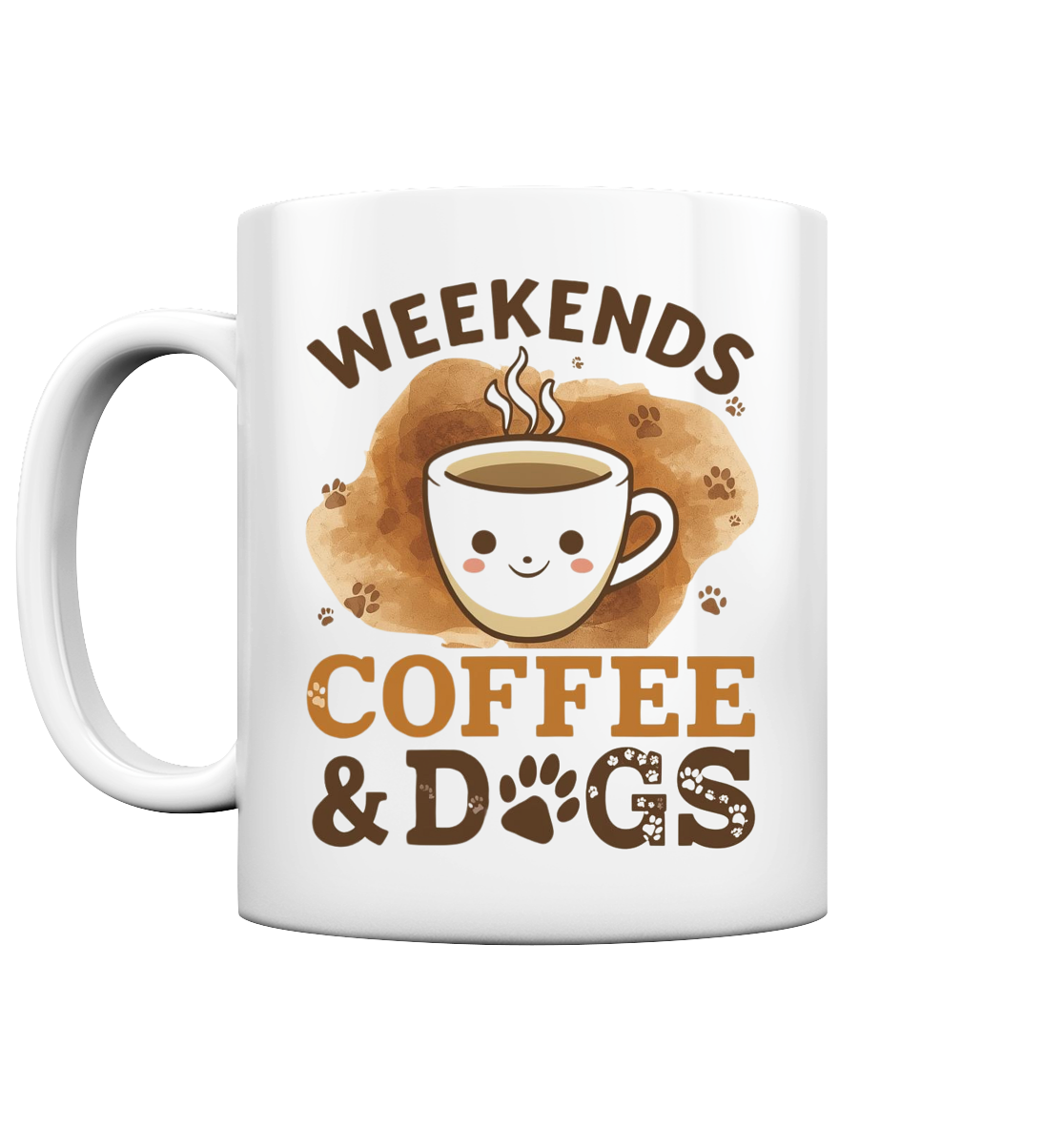 Premium Pfotenpoesie Tasse Weekends Coffee & Dogs