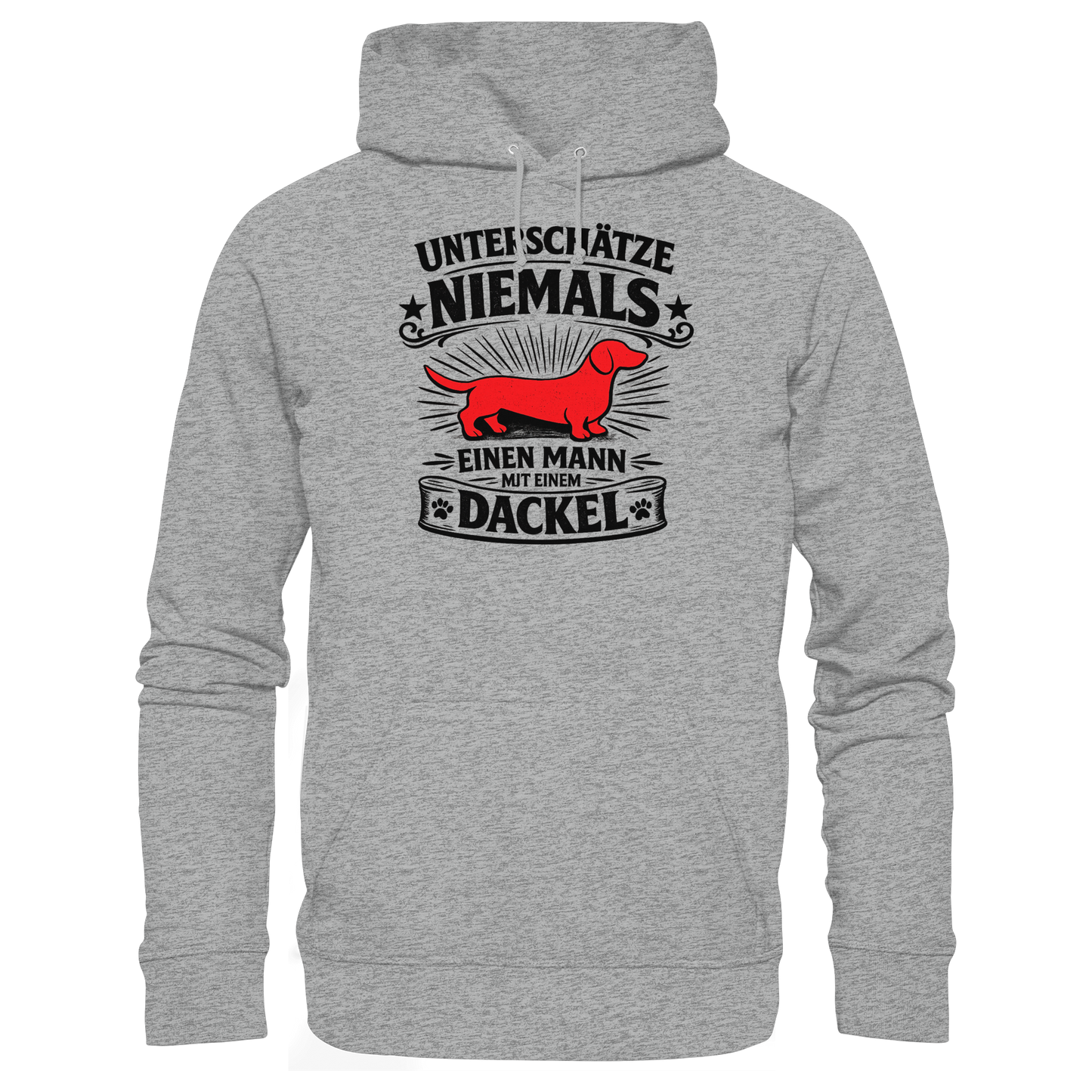 Unterschätze niemals einen Mann mit einem Dackel Premium Herren Hoodie
