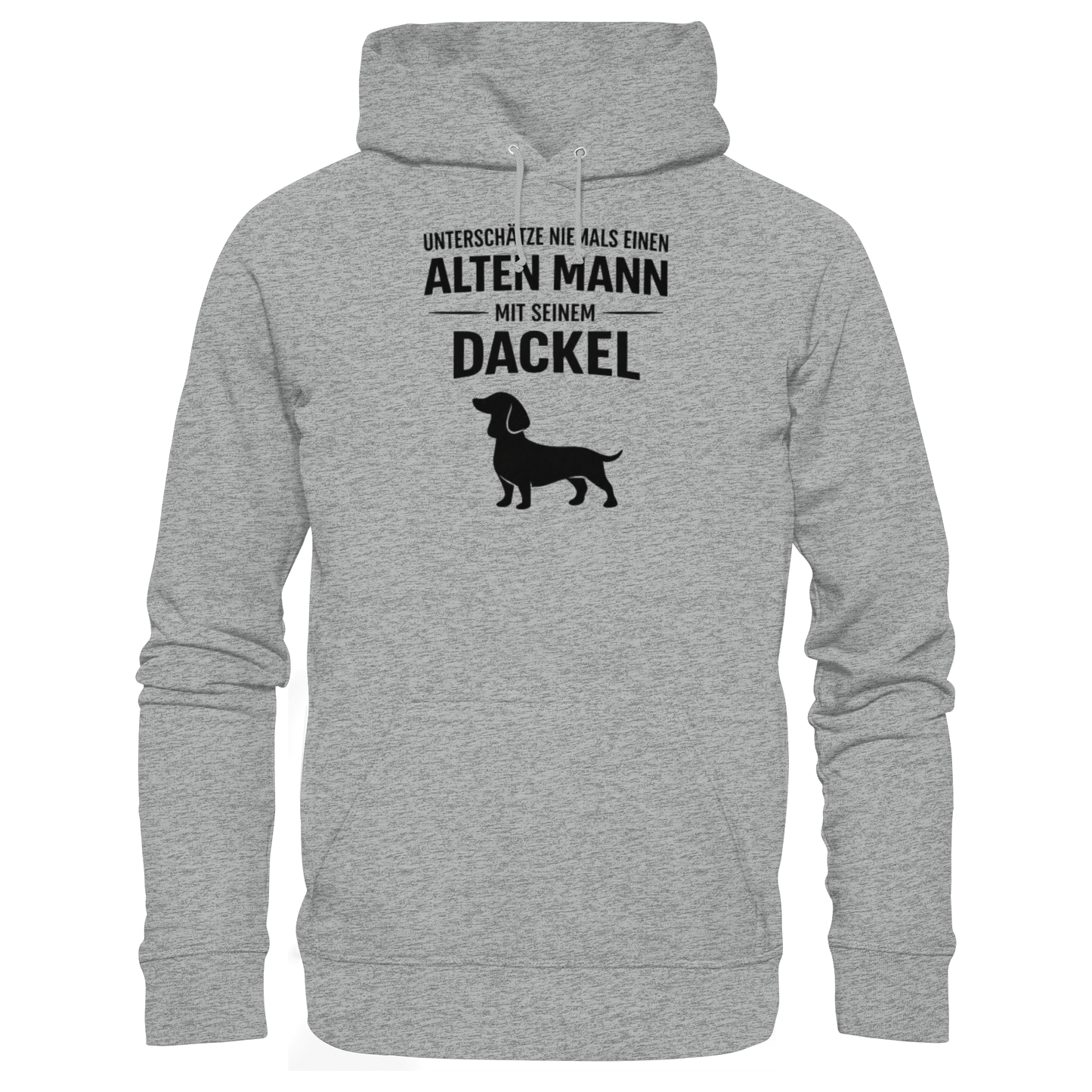Premium Pfotenpoesie Hoodie Unterschätze niemals einen Alten Mann mit seinem Dackel