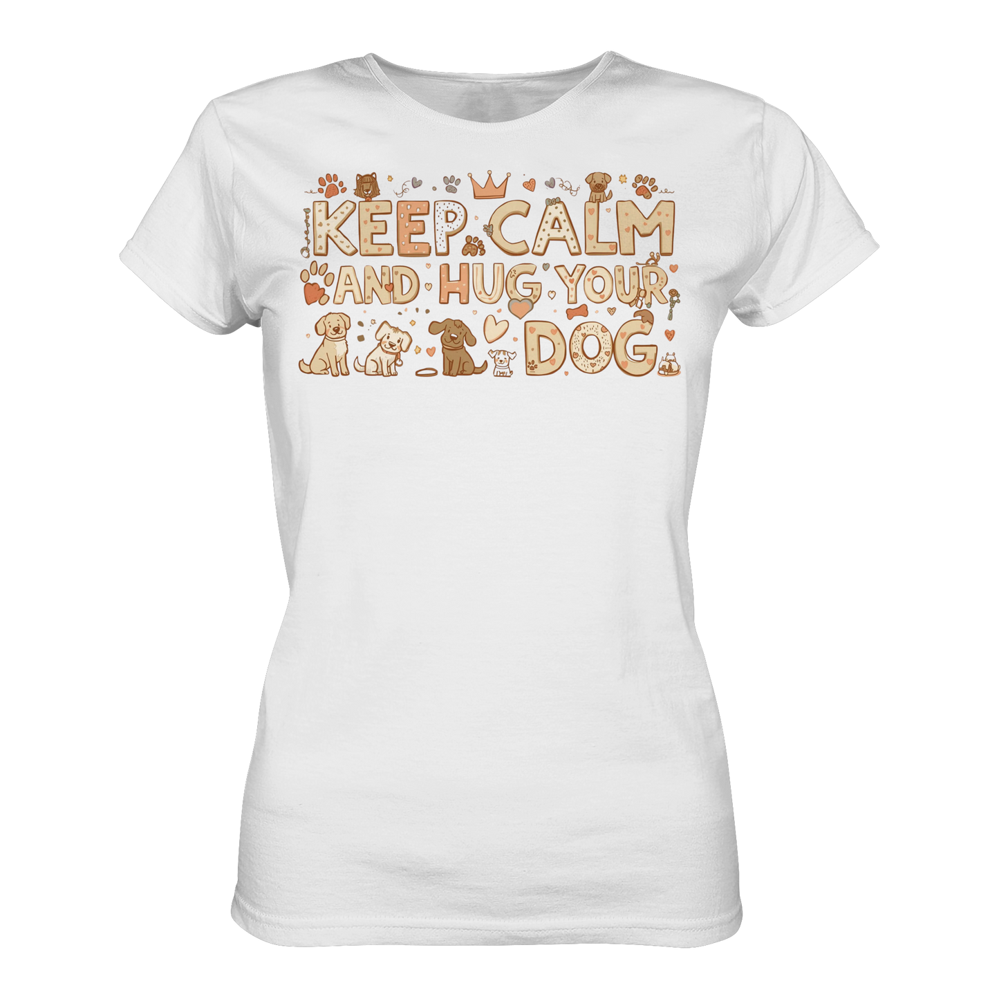 Premium Pfotenpoesie Shirt Keep Calm And Hug Your Dog