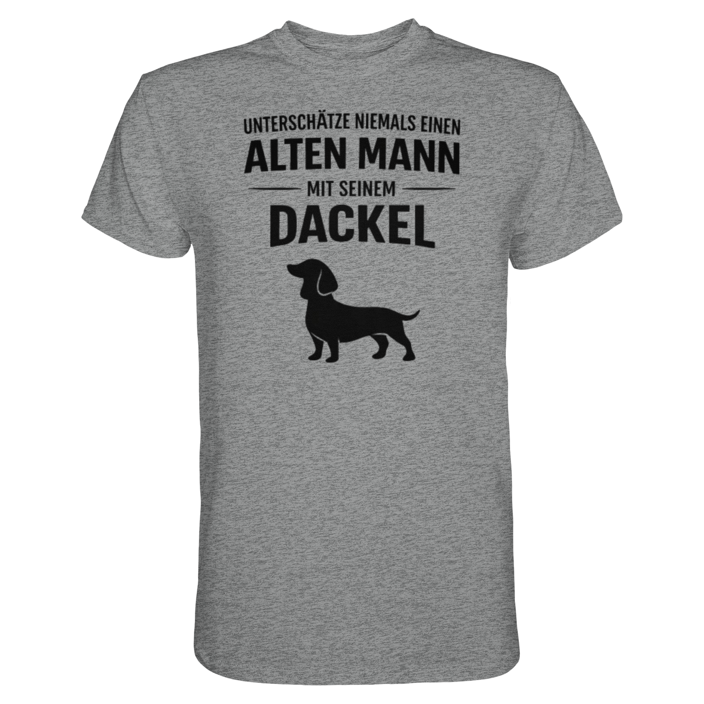Premium Pfotenpoesie T-Shirt Unterschätze niemals einen Alten Mann mit seinem Dackel
