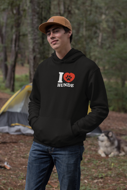 Ich Liebe Hunde Premium Herren Hoodie
