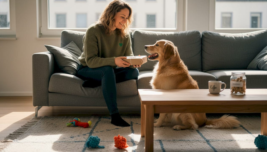 Eine Hundebesitzerin überrascht ihren Vierbeiner mit einem besonderen Geschenk.