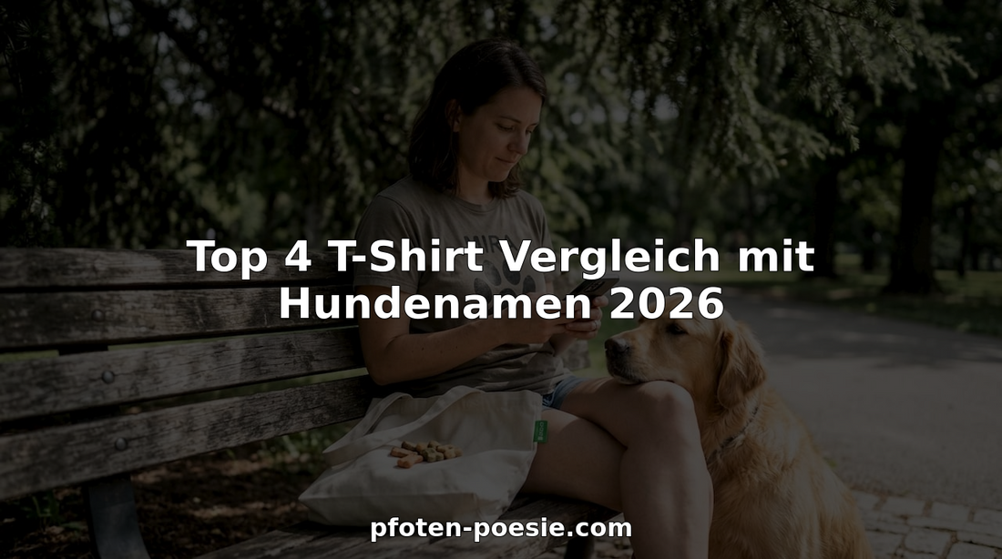 Ein Hundebesitzer genießt die Sonne auf einer Parkbank und trägt dabei ein individuell gestaltetes T-Shirt.