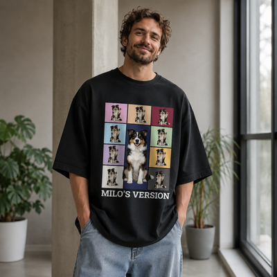 Oversized T-Shirt Mit Tier Foto