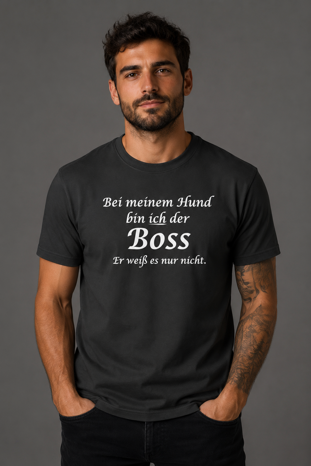 Bei Meinem Hund Bin Ich der Boss Unisex Shirt