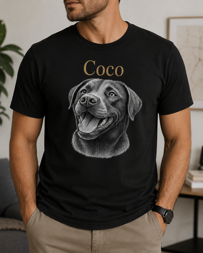Personalisiertes Shirt mit der Illustration deines Hundes