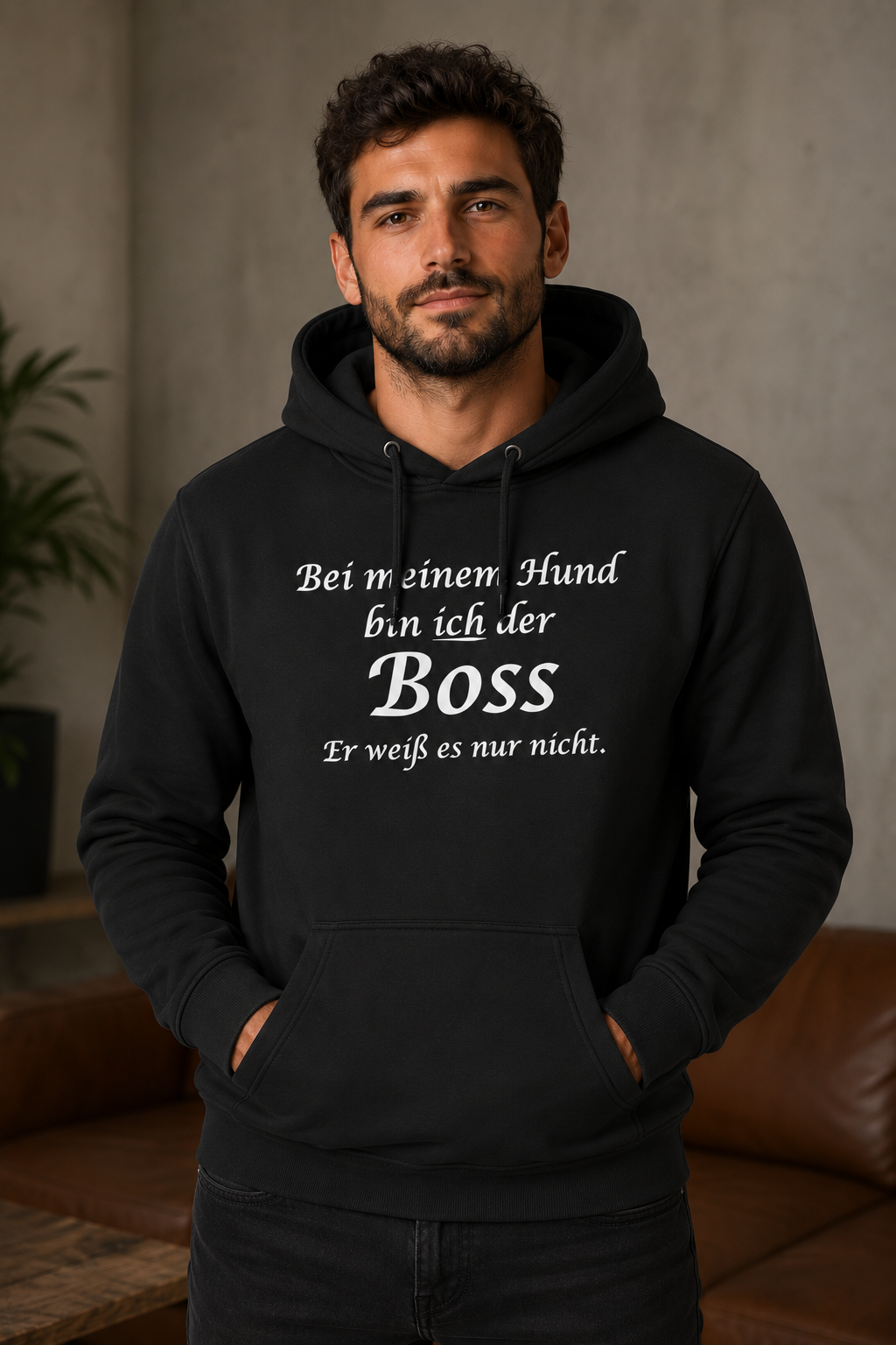 Bei Meinem Hund Bin Ich der Boss Unisex Hoodie