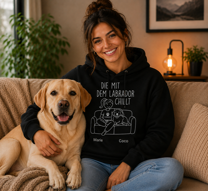 Der / Die mit dem Labrador chillt Hoodie