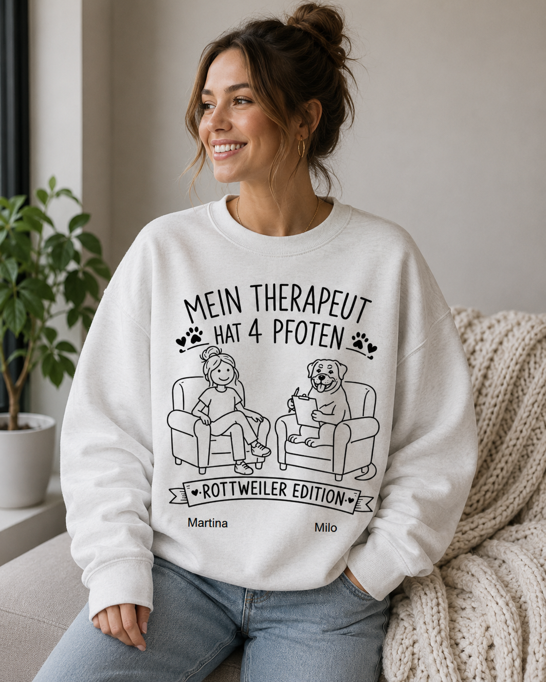 Mein Therapeut hat 4 Pfoten – Rottweiler Edition Sweatshirt