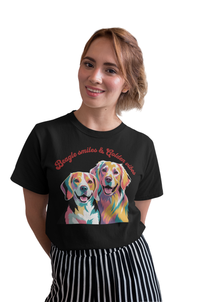 Beagle Smiles & Golden Vibes Premium Damen Shirt