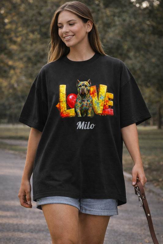 Personalisierbares Unisex Oversize Shirt LOVE