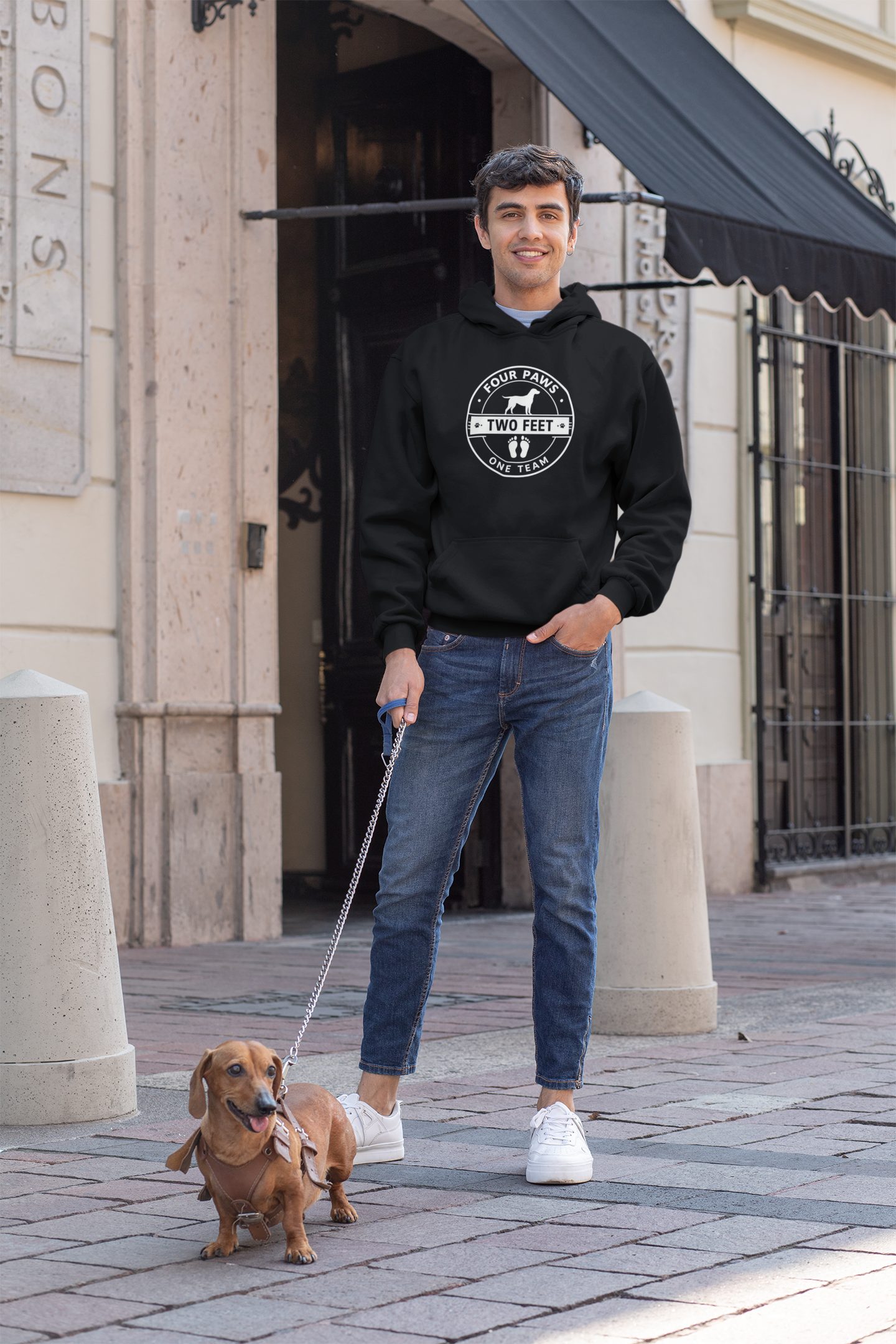 Premium Pfotenpoesie Hoodie Four Paws Two Feet