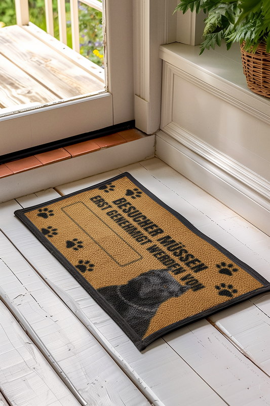 Premium Pfotenpoesie  Fußmatte Besucher müssen erst genehmigt werden