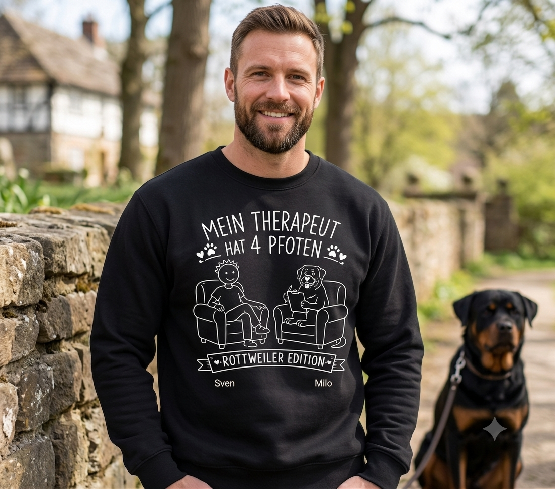 Mein Therapeut hat 4 Pfoten – Rottweiler Edition Sweatshirt