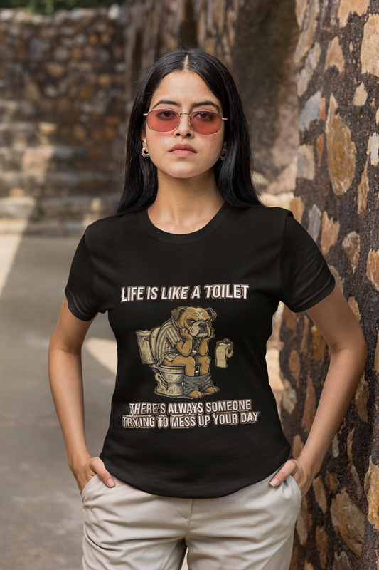 Premium Pfotenpoesie Shirt Life is Like a Toilet