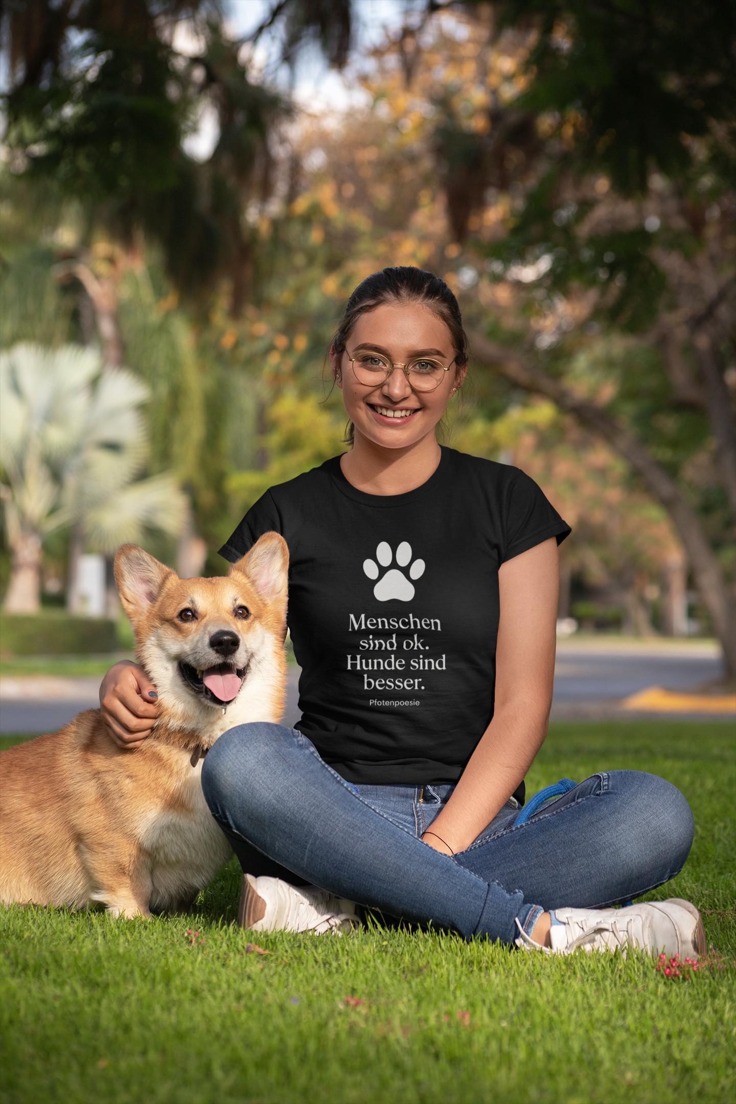 Premium Pfotenpoesie Shirt Menschen Sind Gut Hunde Sind Besser