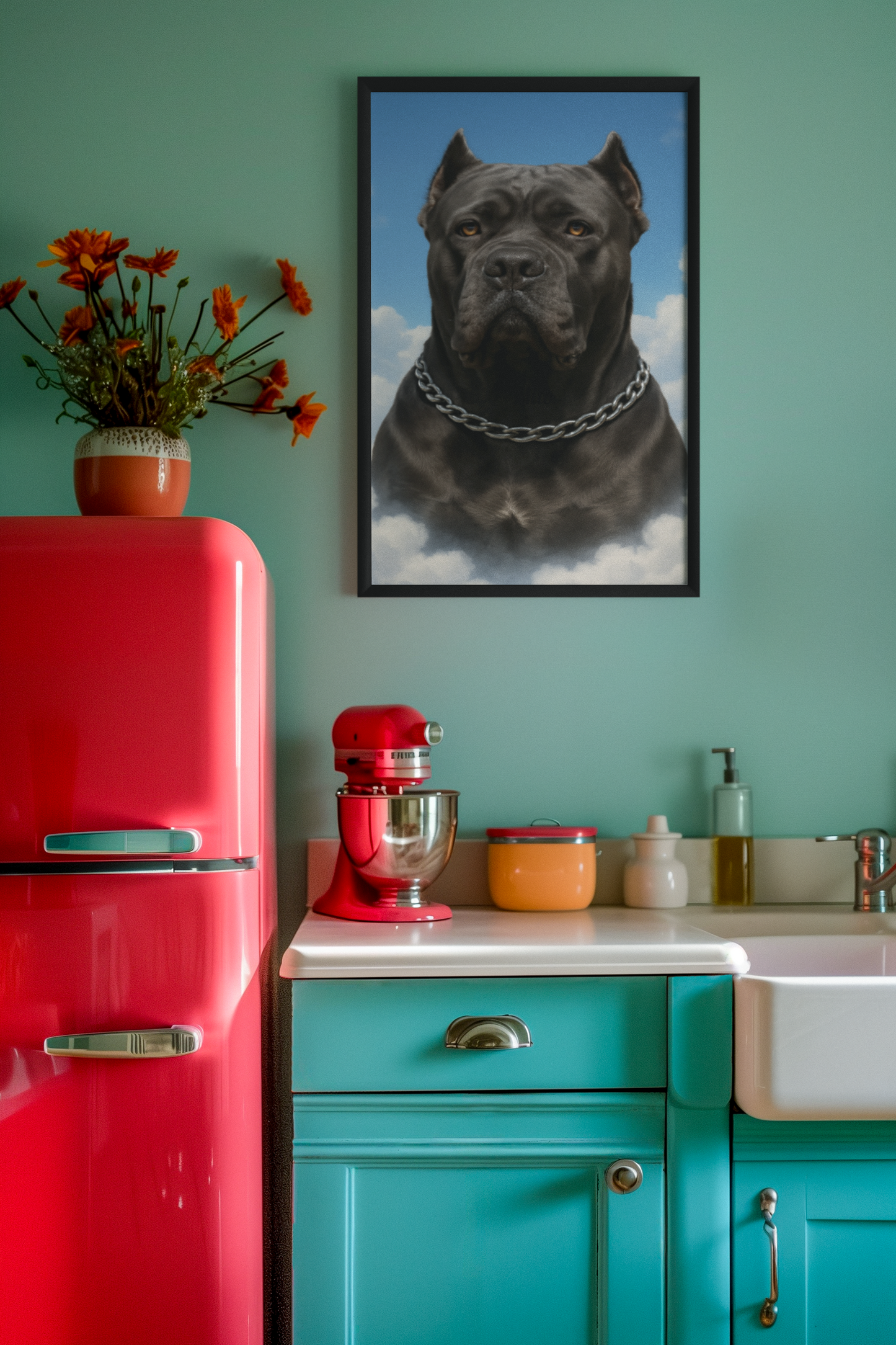 Himmelsportrait deines Hundes Premium Wand Poster Pfotenpoesie