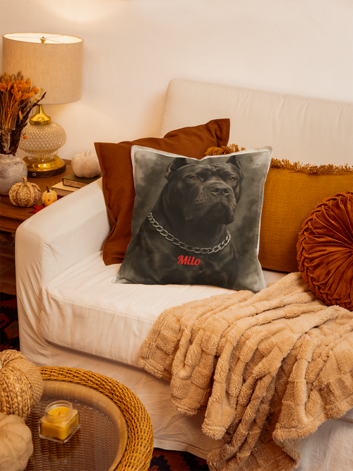 personalisierbares Hunde- Premium Kissen