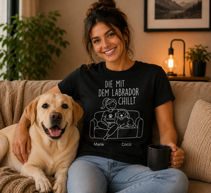 Der /Die mit dem Labrador chillt Premium Shirt