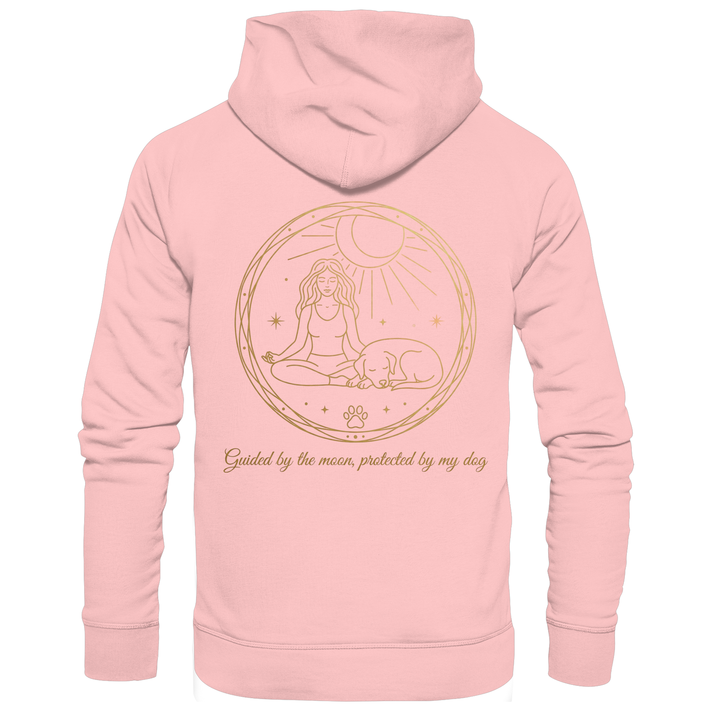 Premium Pfotenpoesie  Unisex Hoodie Guided by the Moon, Protected by My Dog