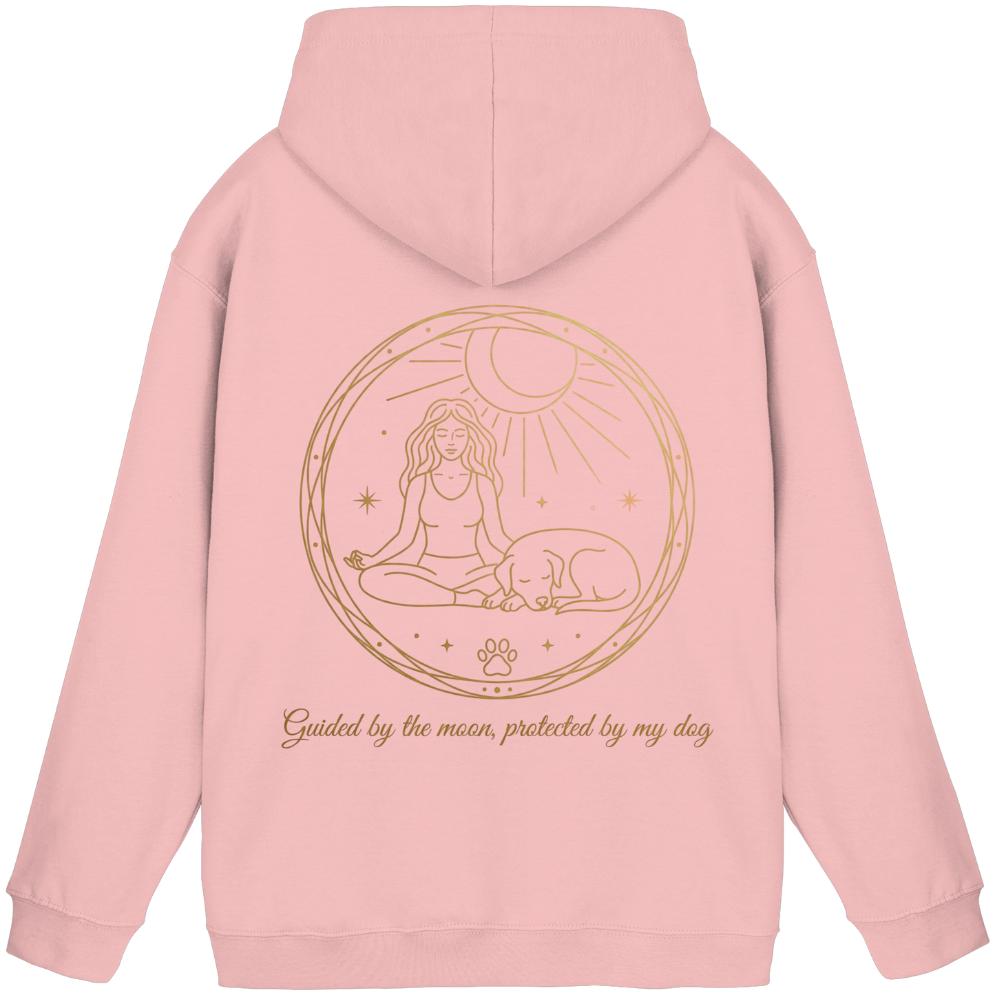 Premium Pfotenpoesie  Unisex Hoodie Guided by the Moon, Protected by My Dog