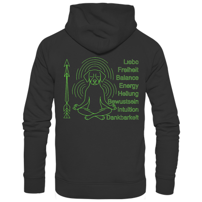 meditierender Hund Premium Unisex Hoodie