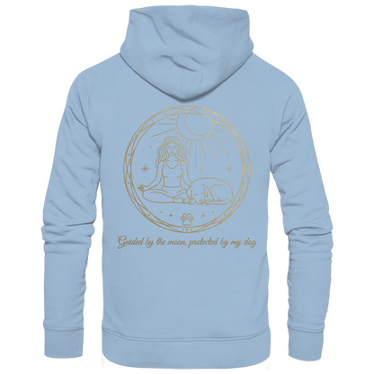 Guided by the Moon, Protected by My Dog Premium Unisex Hoodie