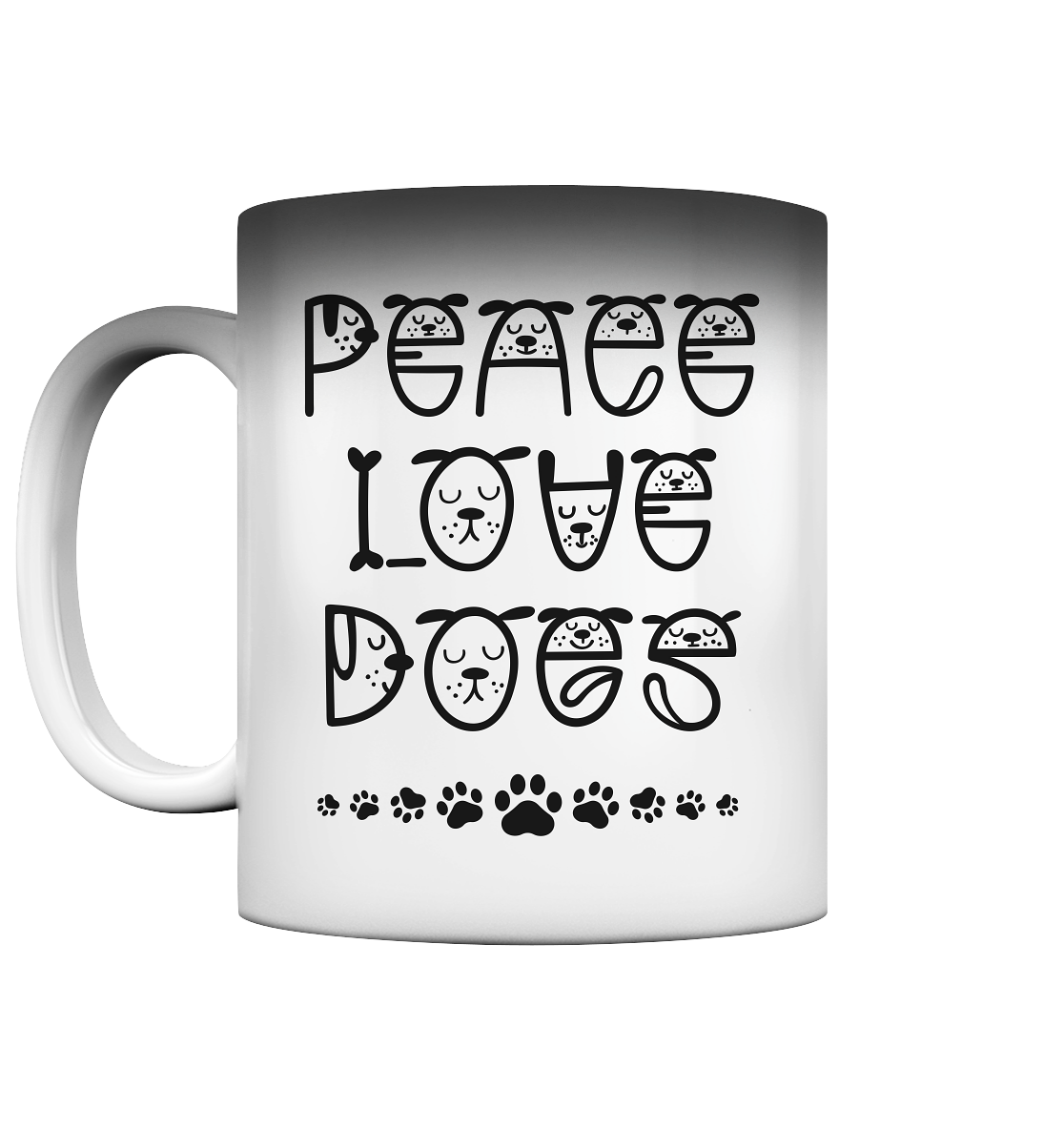 Premium Pfotenpoesie Magic Tasse Peace Love Dogs