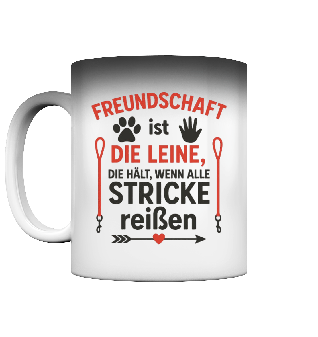 Premium Pfotenpoesie Tasse Freundschaft ist die Leine, die hält, wenn alle Stricke reißen