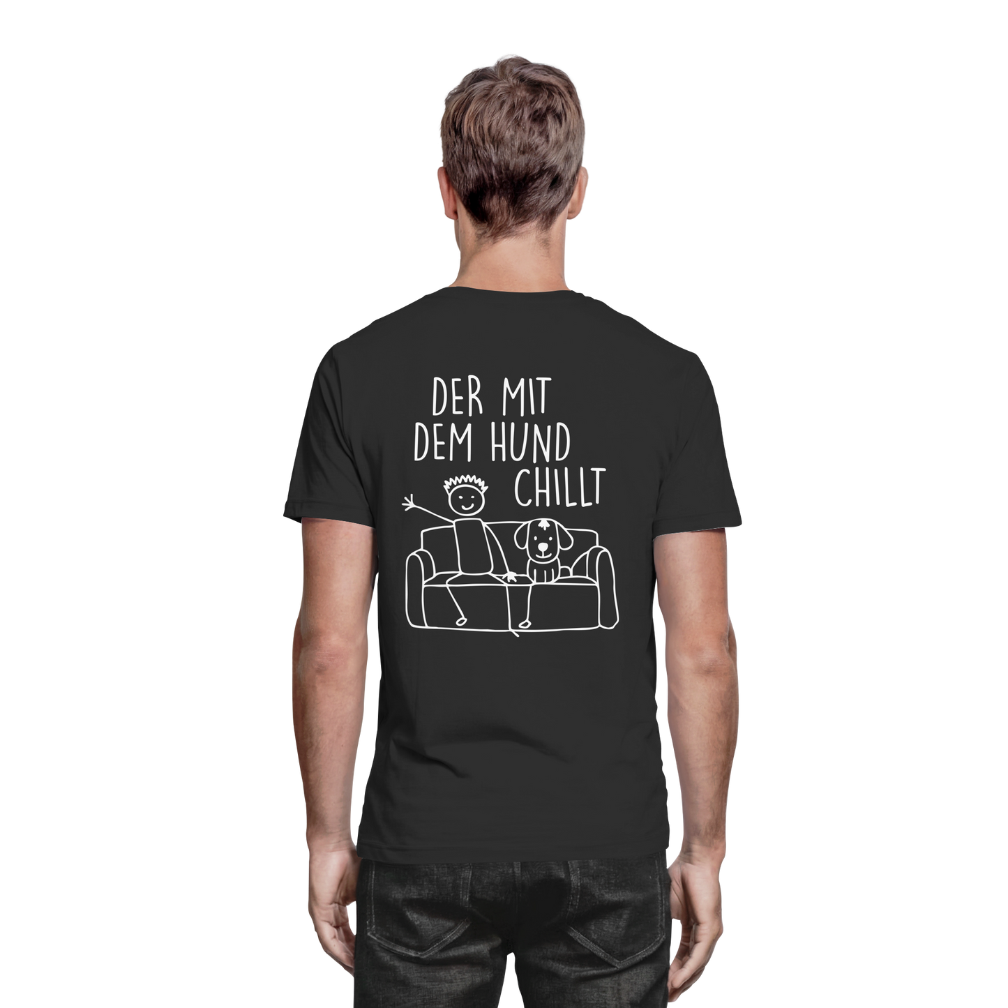 Premium Pfotenpoesie T-Shirt Der mit dem Hund CHILLT