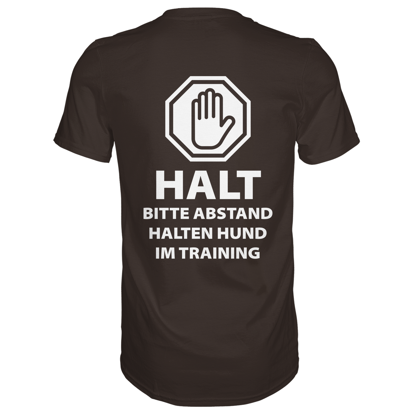 HALT Abstand halten, Hund im Training Premium  Unisex Shirt