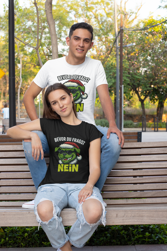 Premium Pfotenpoesie Unisex Shirt Bevor du fragst: NEIN