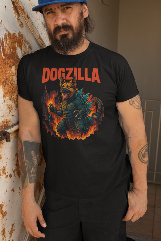Premium Pfotenpoesie T-Shirt Dogzilla