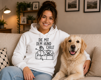 Der/ie Mit Dem Hund Chillt Unisex Hoodie
