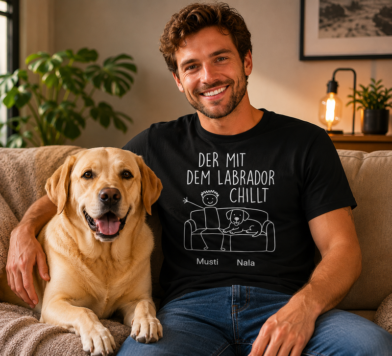 Der /Die mit dem Labrador chillt Premium Shirt