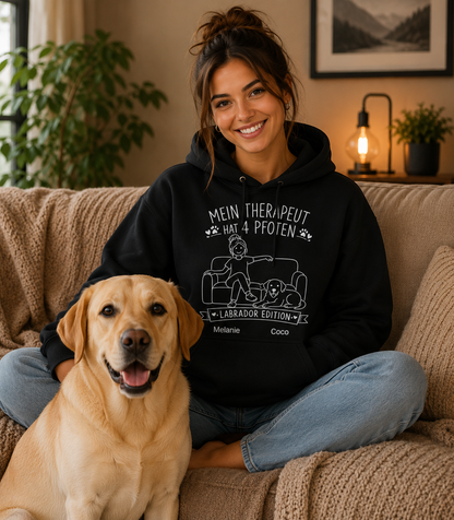 Mein Therapeut hat 4 Pfoten – Labrador Edition Unisex Hoodie