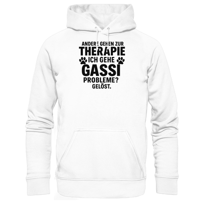Andere gehen zur Therapie, ich gehe Gassi Probleme gelöst Premium Unisex Hoodie