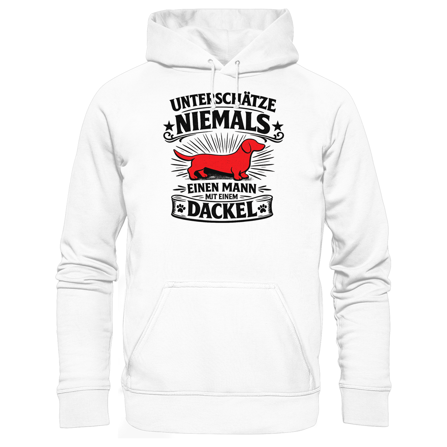 Unterschätze niemals einen Mann mit einem Dackel Premium Herren Hoodie