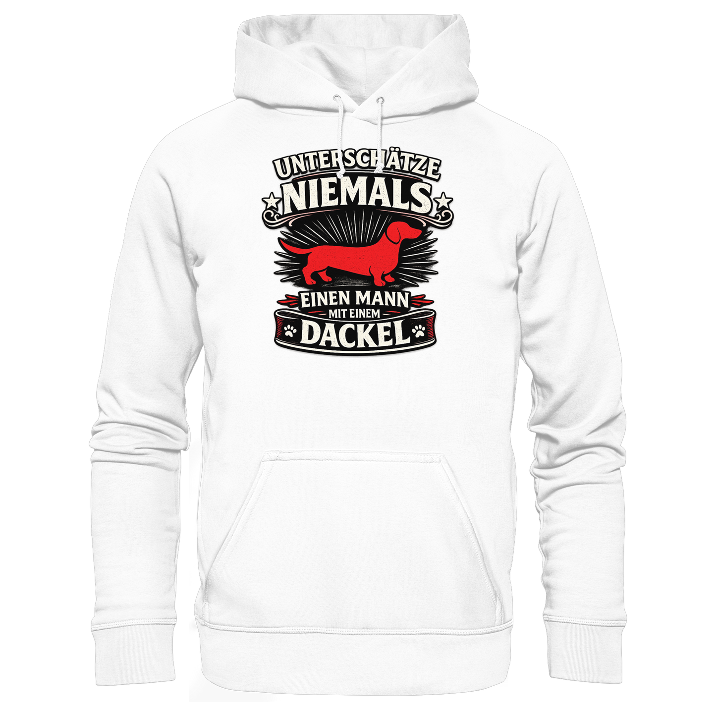 Unterschätze niemals einen Mann mit einem Dackel Premium Herren Hoodie