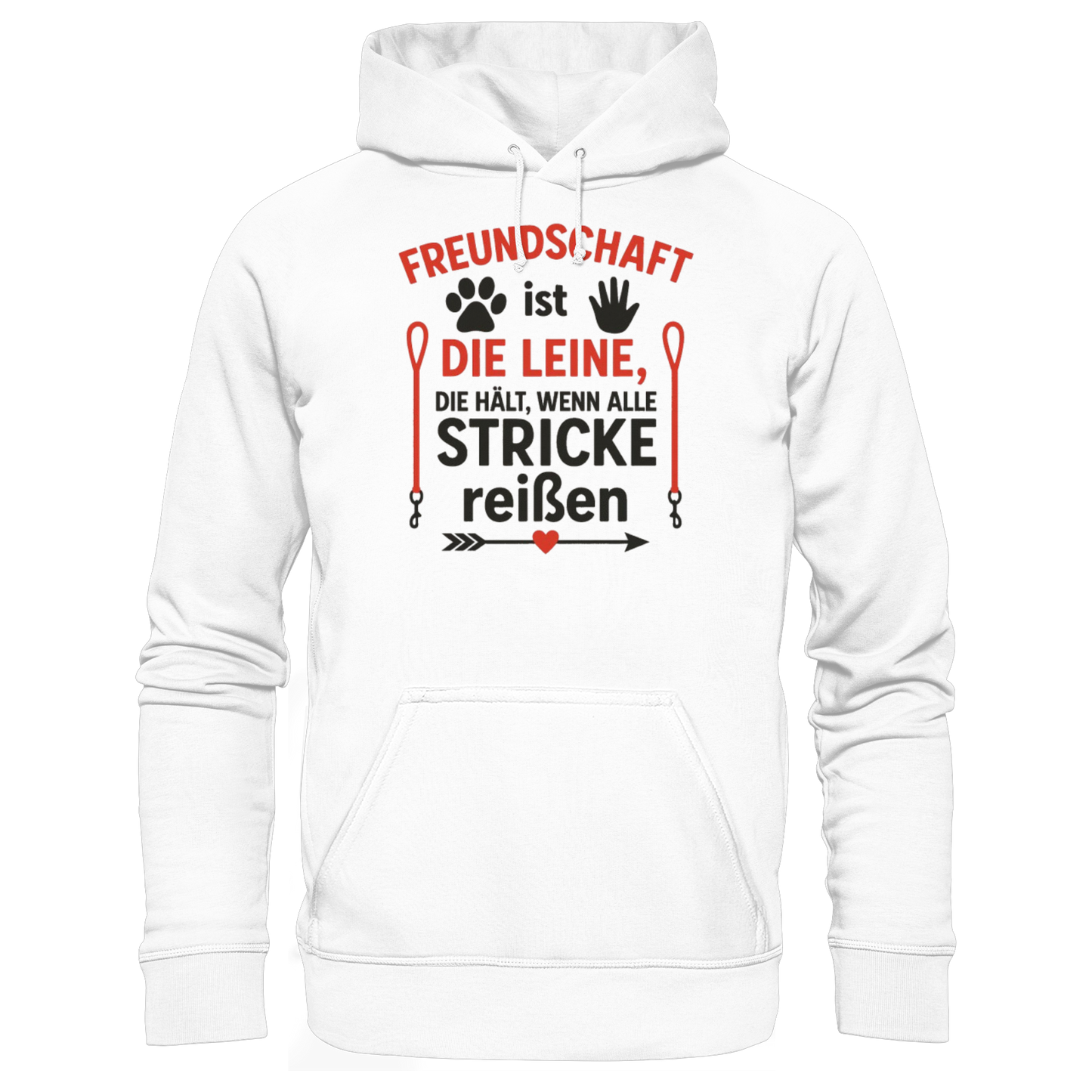 Premium Pfotenpoesie Unisex Hoodie Freundschaft ist die Leine, die hält, wenn alle Stricke reißen