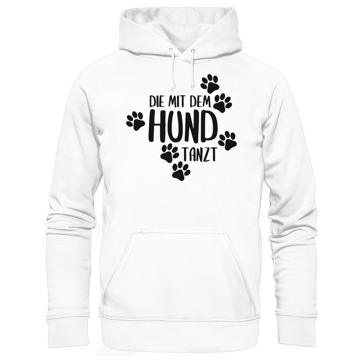 Premium Pfotenpoesie Hoodie Die mit dem Hund Tanzt
