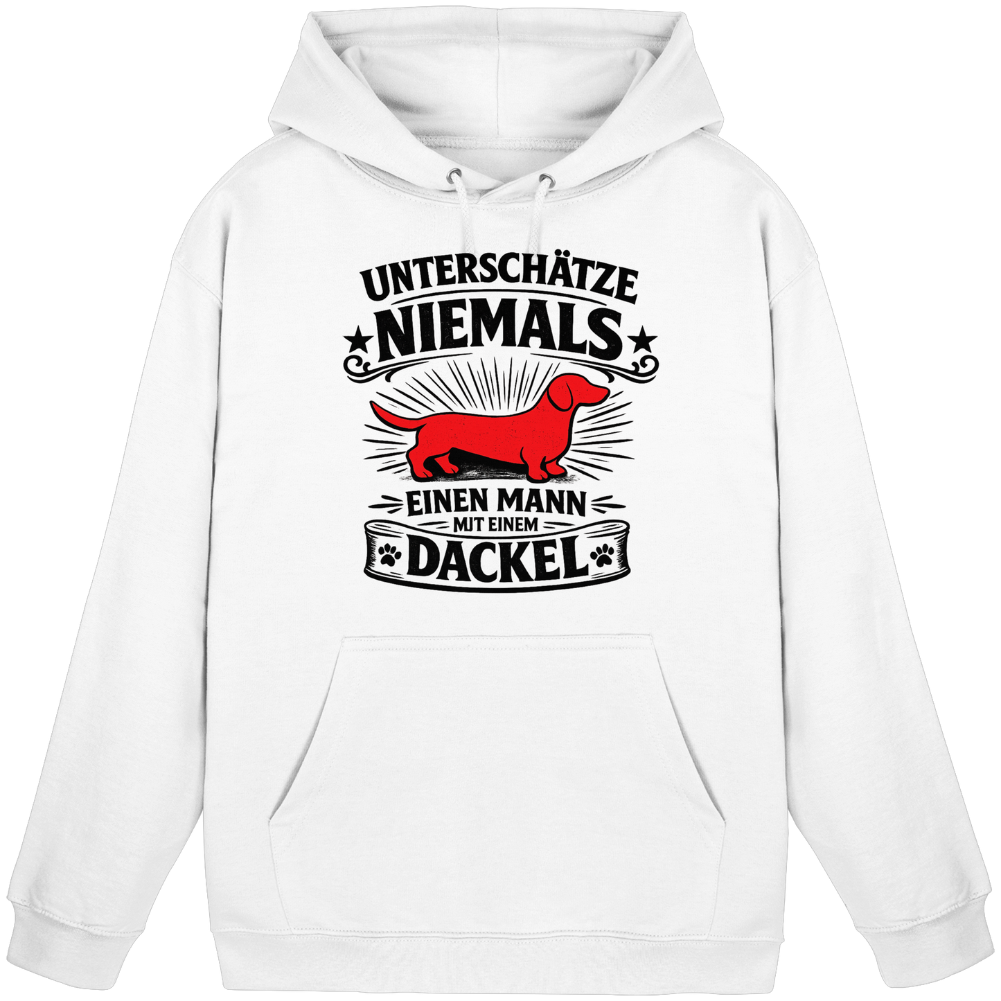 Unterschätze niemals einen Mann mit einem Dackel Premium Herren Hoodie