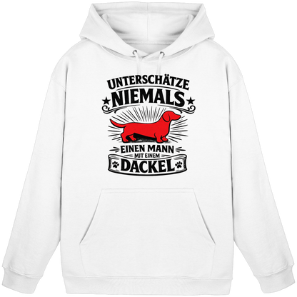 Unterschätze niemals einen Mann mit einem Dackel Premium Herren Hoodie