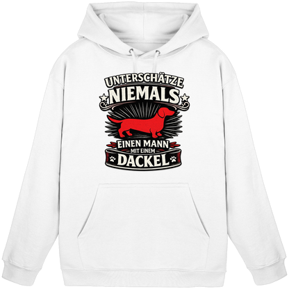 Unterschätze niemals einen Mann mit einem Dackel Premium Herren Hoodie