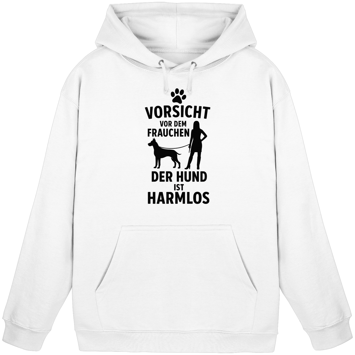 Premium Pfotenpoesie Hoodie Vorsicht vor dem Frauchen der Hund ist harmlos