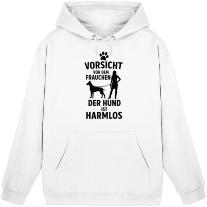Vorsicht vor dem Frauchen der Hund ist harmlos Premium  Hoodie
