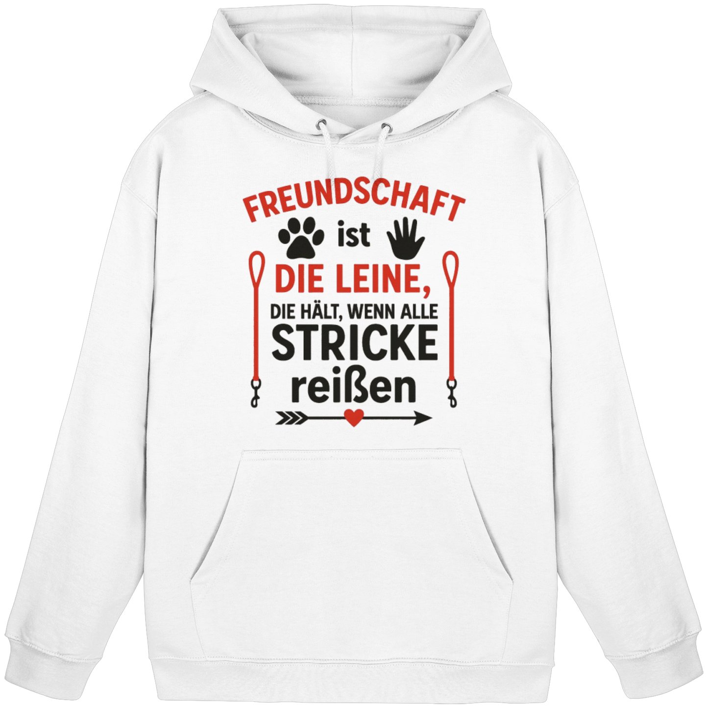 Premium Pfotenpoesie Unisex Hoodie Freundschaft ist die Leine, die hält, wenn alle Stricke reißen