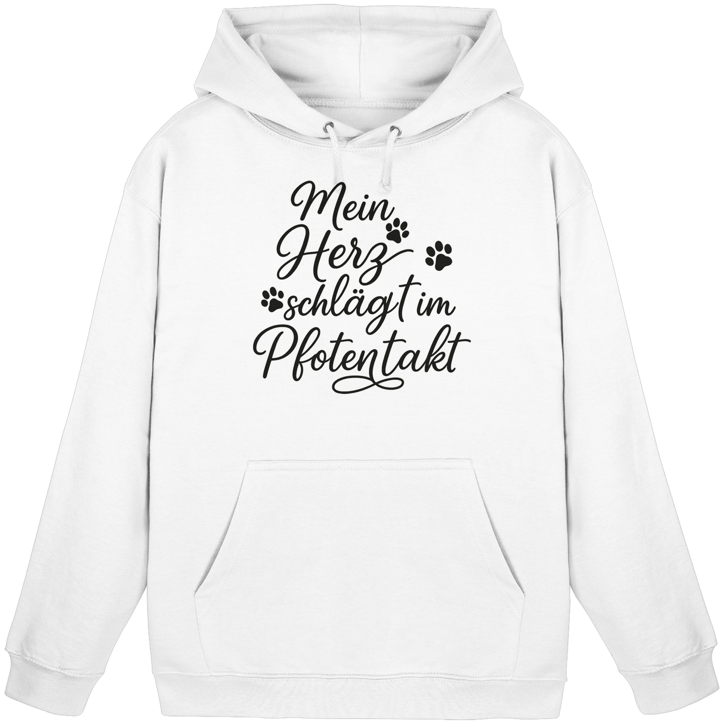 Premium Pfotenpoesie Unisex Hoodie Mein Herz Schlägt im Pfotentakt